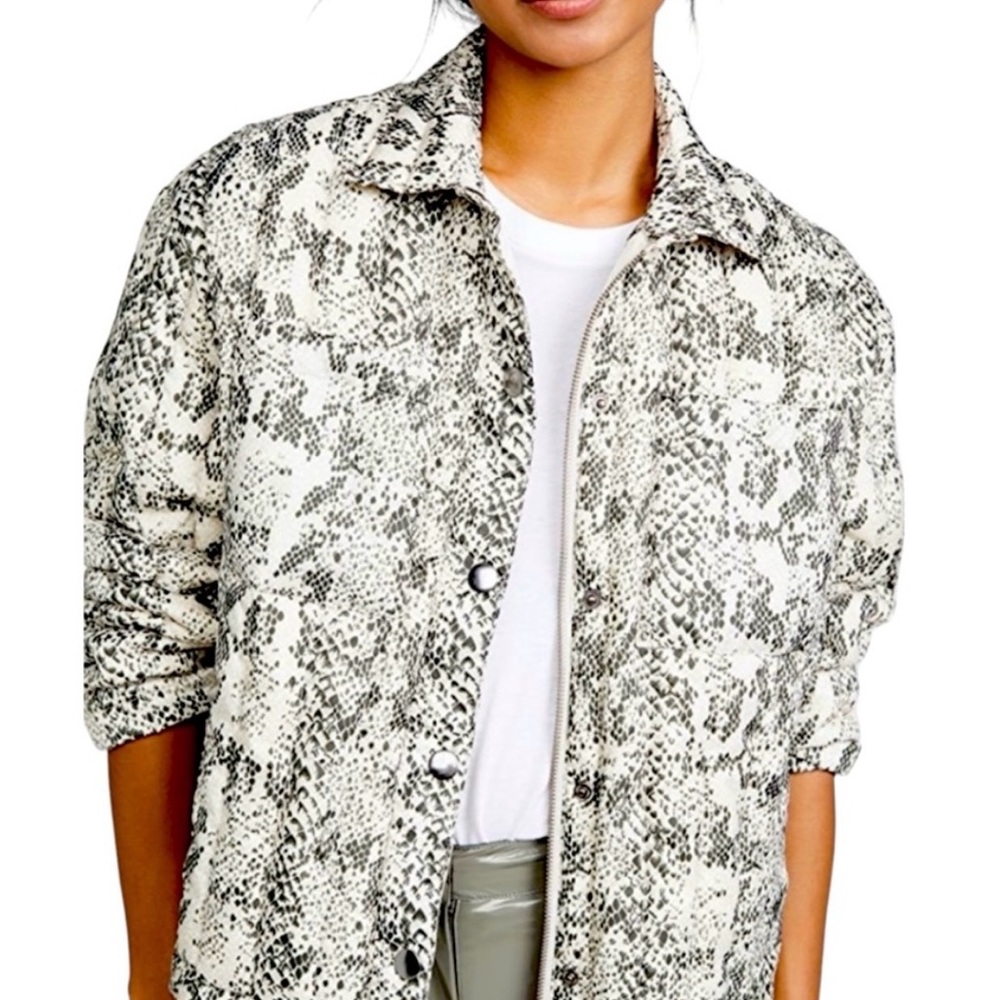 ATM Snakeskin Print Light Puffer Jacket